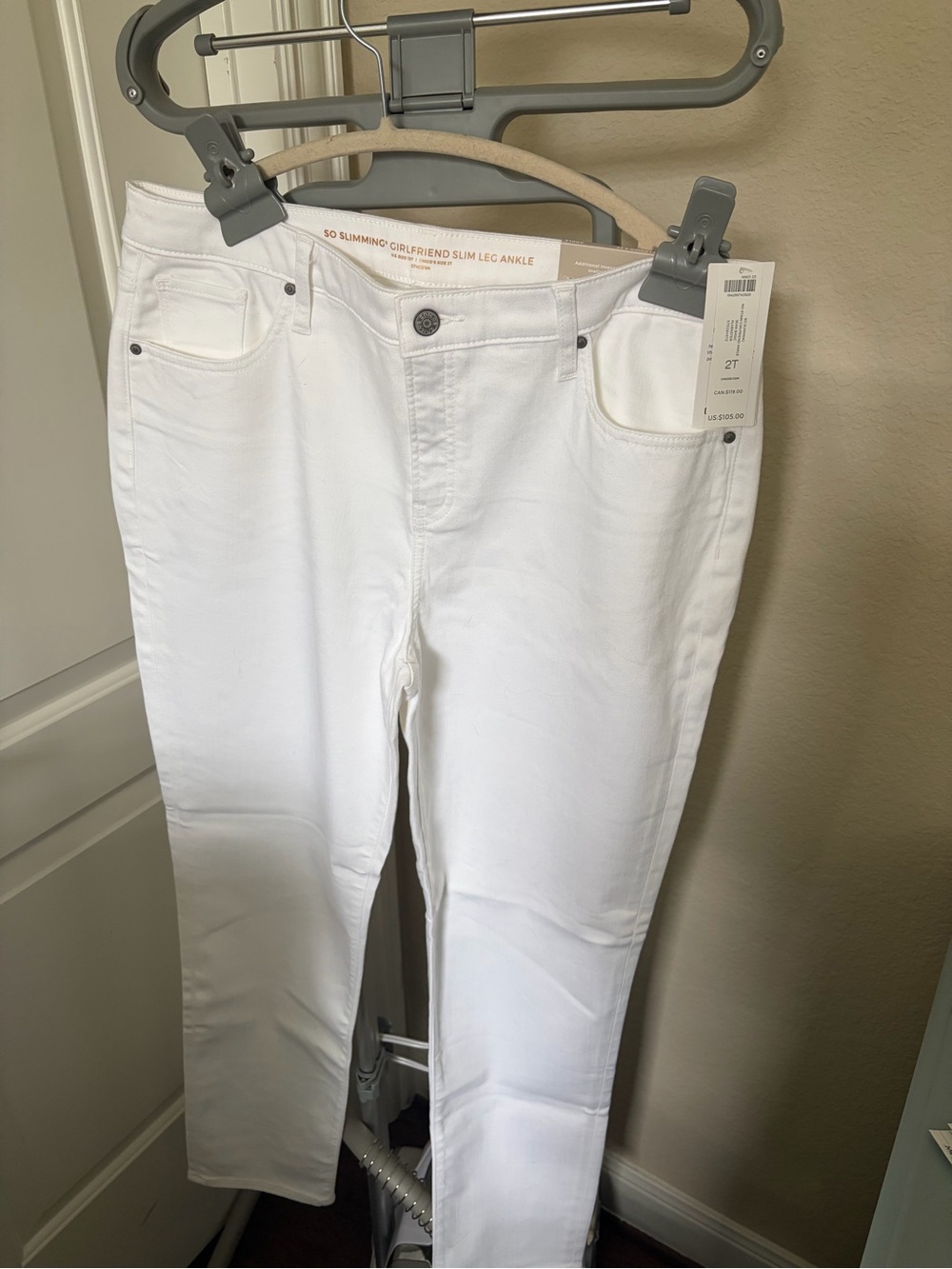 Chico's White Slim Girlfriend Ankle Jeans - NWT Tall size